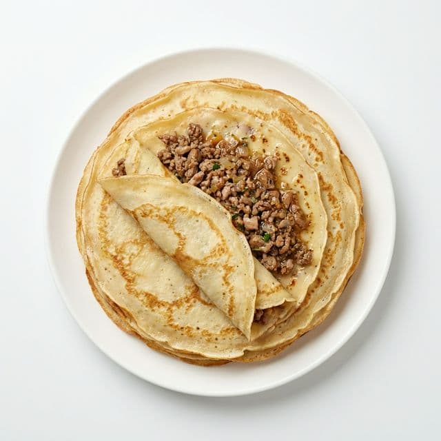 Блины с говядиной и свининой