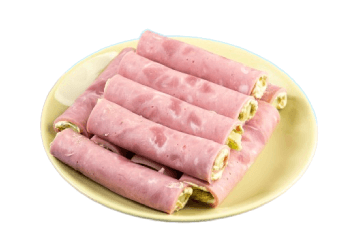 Рулеты с ветчиной с сыром и чесноком